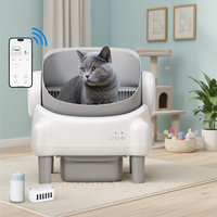 Bac à litière automatique pour chat en plastique à grand espace, auto-nettoyant, avec Wi-Fi, toilette intelligente pour chat, robot, télécommande, anti-odeurs