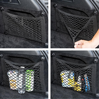 Filet de rangement en maille PP noir Tenghui pour coffre de voiture et dossier de siège de SUV avec support adhésif, modèle C35