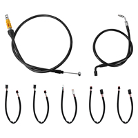 Kit de câbles d'embrayage et de frein allongés avec extension de câblage pour modèles Harley Softail FXBB FLFB FXBR FLHC 2025 et versions ultérieures, guidon de 12 à 14 pouces