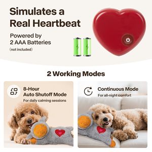 AFP Kit de iniciación para Cachorros para aliviar la ansiedad, juego esencial para perros recién nacidos, latido del corazón, ayuda para dormir, manta acogedora, paquetes de calor, cuerda de látex, juguete para masticar - Product Image 5