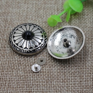 Hoa màu Ngọc Lam conchos bạc mạ đúc đồng xu nút với vít trở lại - Product Image 6