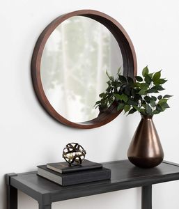 <span class=keywords><strong>Espejo</strong></span> de pared con marco de madera Circular marrón Simple Natural, 91,44 <span class=keywords><strong>cm</strong></span> de diámetro, decoración geométrica para el hogar - Product Image 4
