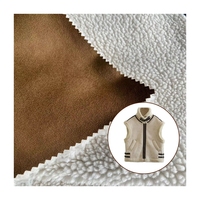 Haute qualité 100% polyester doux Sherpa daim tricoté tissu coupe-vent antistatique matériel pour vêtements confortables pour gilets