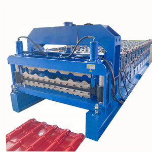 Glazed <b>Tile</b> Double Layer Press <b>Tile</b> Making Machine Double Layer Roof Panel Roll Forming Machine Roofing <b>Sheet</b> Making Machine - Product Image 1