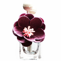 Diffuseur d'air artistique Camellia pour voiture, parfum pour grille d'aération, flacon vide, flacon de parfum floral pour grille d'aération de voiture, clip désodorisant