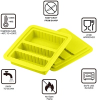 Grand moule à plateau en silicone à 3 cavités pour beurre Récipient rectangulaire avec couvercle pour stockage pour barre de savon et outils à gâteaux