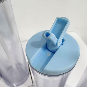 20oz Curve Shape clear Transparent Acrylic <b>Plastic</b> Pre Drilled Snow Globe Cold <b>Cups</b> Glowing Tumblers with Bottom Hole - Product Image 4