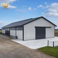 Structure en acier pour hangar à bétail, hangar à bovins préfabriqué, bâtiment agricole, abri ventilé pour animaux