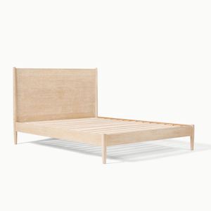 Diseño de mediados de siglo, estilo nórdico simple, marco de cama doble de madera maciza, muebles de dormitorio - Product Image 5