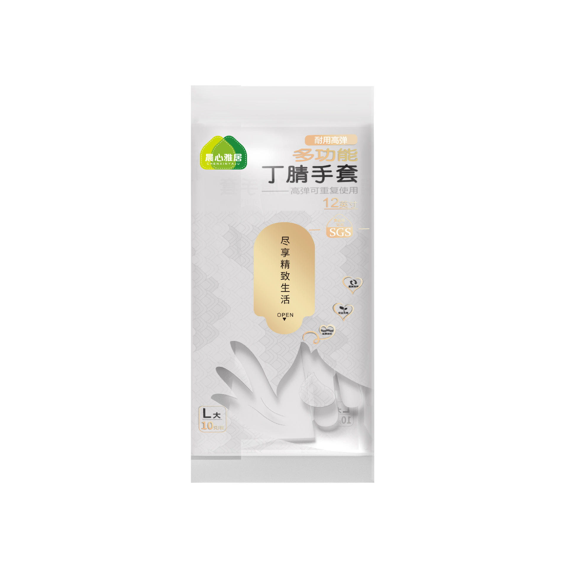 12-inch nitrile white (10 pieces)