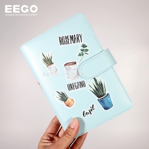 Carpeta de 6 anillas recargable de cuero Pu <span class=keywords><strong>A6</strong></span> A5, cuaderno de hojas sueltas hecho a medida desmontable, bonito diario Premium con pegatina - Product Image 3