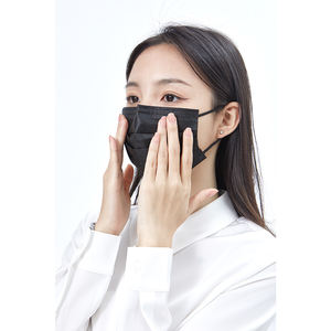 Grosir Masker wajah bedah Earloop kualitas tinggi Masker wajah sejuk hitam tanpa anyaman Masker wajah sekali pakai 3 lapisan - Product Image 5