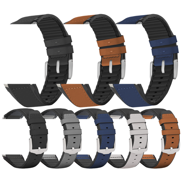 Genuine Leather Silicone Strap for Apple Watch Series10 9 8 7 Ultra 3 Adjustable Replaceable Ultra 2 Mens Watches Leather Bands