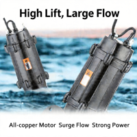 Pompe centrifuge submersible de 22 kW pour applications marines d'évacuation des eaux usées, équipée d'un broyeur, résistante à l'usure et anti-colmatage.