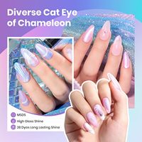 Oeil de chat caméléon vert rose bleu violet sirène magnétique tremper UV Gel vernis à ongles ensemble pour salon et bricolage manucure bouteille emballage