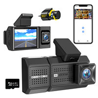 Caméra embarquée 4K avec WiFi, écran IPS 3 objectifs, enregistreur vidéo avant/arrière