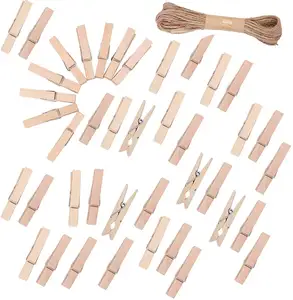 Tailai Wooden Clothes Peg Wood Clothespins Sturdy Wooden Clips Sturdy and Heavy Duty Clothes Pins