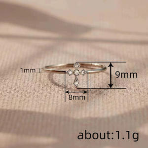 Anello a Croce T0268 con Zirconia Cubica Creata in Laboratorio, Gioiello Unisex alla Moda, Idea Regalo - Product Image 4