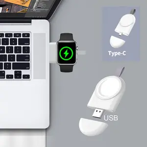 便携式无线磁性USB a型USB C迷你智能手表充电器钥匙扣手表9 7 6 5 4 SE充电器