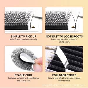 Cils YY faits à la main, greffés à la racine, ultra doux, à floraison automatique pour un effet courbé, beauté 6D, salon de beauté - Product Image 3