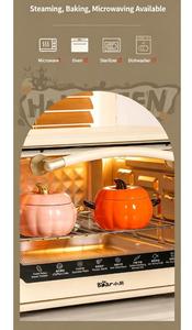 Tazón de cerámica para sopa con forma de calabaza, con tapa y asas, tamaño grande, tazón creativo para el hogar, para sopa, fideos, resistente al calor - Product Image 6