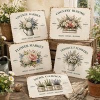En gros, Art mural décoratif de luxe contemporain en fer UV, motif marché aux fleurs, pour jardin, remise de diplôme, Nouvel An, anniversaire