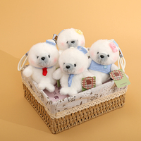 Boneka Miniatur Hewan Berbulu Pendek Lembut Tema Angkatan Laut dengan Tali Gantung untuk Gantungan Ransel dan Mainan Penenang Bayi Grosir