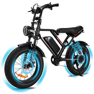 US EU Warehouse Fat Tire Mountain City <b>Electric</b> Bike 48V 20 Inch Lithium Battery Rear <b>Hub</b> Motor Electronic 250W 17.5Ah - Product Image 1
