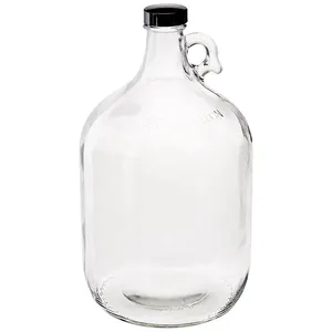 1 Galon 128Oz Bening Anggur Cap Menangani Bir Amber 4 Liter Botol Kaca Growler dengan Bakelite Cap