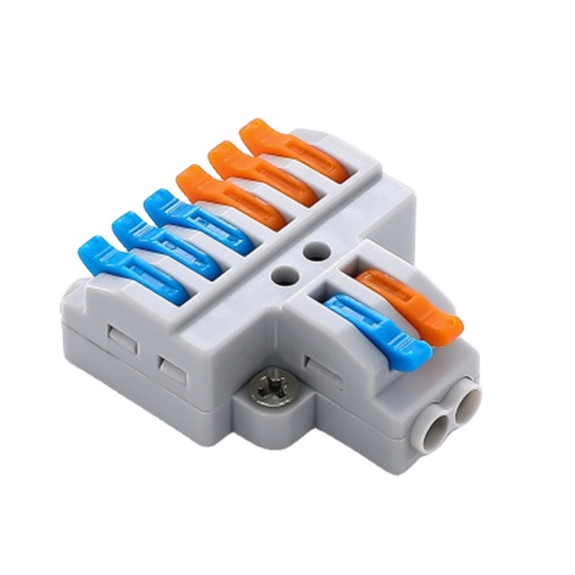 IP66 Waterproof KV426 2in 6Out Terminal Blocks Quick Electrical Cable Wire Push-in Connector 32A Current PA66 Plastic Connector