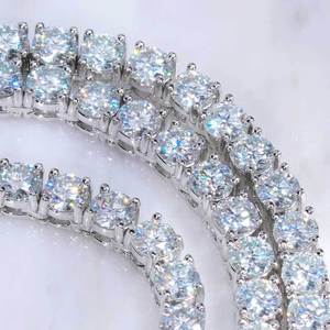 Statement Urban Streetwear Single Row GRA Moissanite Tennis Bracelets S925 Silver Iced Out Continuous Diamonds Wrist Ice <b>Men</b> - Product Image 1