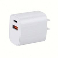 Chargeur mural rapide 20W, adaptateur secteur USB-C, prise US, câble PD pour iPhone 12 11 X 8