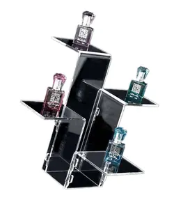 Acrylic Stepped Riser Rack Shelf Acrylic Display perfumes, model cars, collectables or jewellery Stand For Store Supermarket