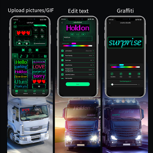 Pantalla LED para Parabrisas de <span class=keywords><strong>Coche</strong></span> 2 en 1 Ojos de Diablo 64*20 96*20 con Control por App y Remoto Pantalla Decorativa DIY <span class=keywords><strong>Luz</strong></span> Indicadora Ojos Animados - Product Image 6