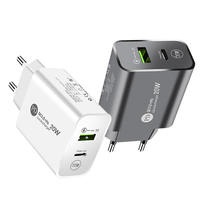Chargeur de Téléphone OEM Usine Prise EU US Double Port PD QC3.0 Mini 20W USB C Adaptateur Rapide pour Téléphone Compatible Personnalisation
