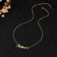 Collier personnalisé avec pendentif en acier inoxydable, style européen et américain, lettres gravées, bijoux DIY