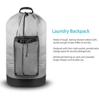 Panier à vêtements pliable en nylon Sac à dos avec logo personnalisé Panier à linge de voyage écologique Sac à cordon
