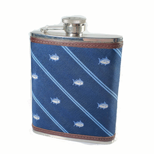 Petaca Personalizada de Acero Inoxidable de 6 oz con Diseño de <span class=keywords><strong>Pez</strong></span> Azul, con Bolsillo para <span class=keywords><strong>Vino</strong></span> de Cuero Tono Masculino, Tema Deportivo, PU - Product Image 2