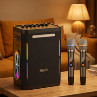Altavoz de Karaoke Todo en Uno de 300W con 2 Micrófonos y Luz RGB, Carga Rápida Tipo-C, Reproducción FLAC APE, 20 Horas de Duración, Ideal para Reuniones Familiares