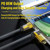 Kabel Data Pengisian Cepat Tipe-C 4-in-1 Berbahan Nilon Kepang dan Paduan Seng (PD 27-65W, Gaya Blade King Mecha)