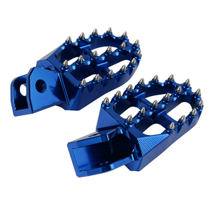 Blue Anodized Aluminium Foot Pegs with Knurled <b>Studs</b> for Motorcycle Use - Product Image 5