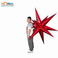 Costume gonflable en forme d'étoile argentée métallique brillante pour défilé de Noël