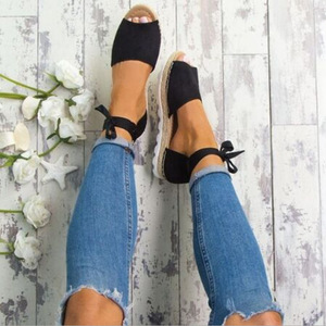 Espadrilles à lacets pour femmes, Espadrilles à plateforme, chaussures d'été, de vacances, taille, tendance - Product Image 2