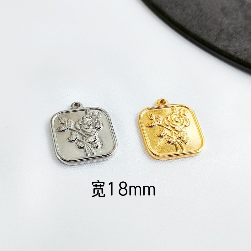 6 # Rose square pendant