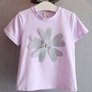 Vêtements pour bébés, nouveaux modèles de robes à fleurs violettes, jupe assortie et t-shirt imprimé pour filles et enfants - Product Image 3