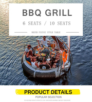 Gagnez de l'argent Parc aquatique Entertainment Party Multifonctionnel Round Electric Mini BBQ Donut Boat 6-12persons
