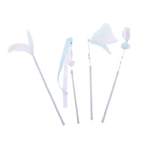 Fairy Cat Toy Long Stick With <b>Feathers</b> And Bell Boredom Buster For Kittens And Other Pets - Product Image 1