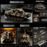 12GO 97036 MOC 1:16 Char d'assaut classique, modèle de char allemand King Tiger, kit de construction en briques, blocs de construction pour adultes, cadeaux