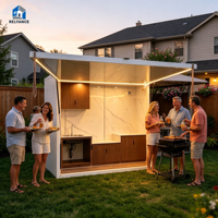 RELYANCE Cuisines Extérieures Ignifuges pour Événements et Divertissements en Plein Air, Résistantes aux Intempéries, Armoires de Cuisine Extérieures, Auvent Solaire