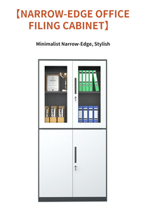 Archivador <span class=keywords><strong>de</strong></span> Oficina <span class=keywords><strong>de</strong></span> Acero <span class=keywords><strong>de</strong></span> Diseño Moderno con 4 Puertas <span class=keywords><strong>de</strong></span> Vidrio, con Cerradura, Ahorro <span class=keywords><strong>de</strong></span> Espacio, Duradero y Ajustable - Product Image 4